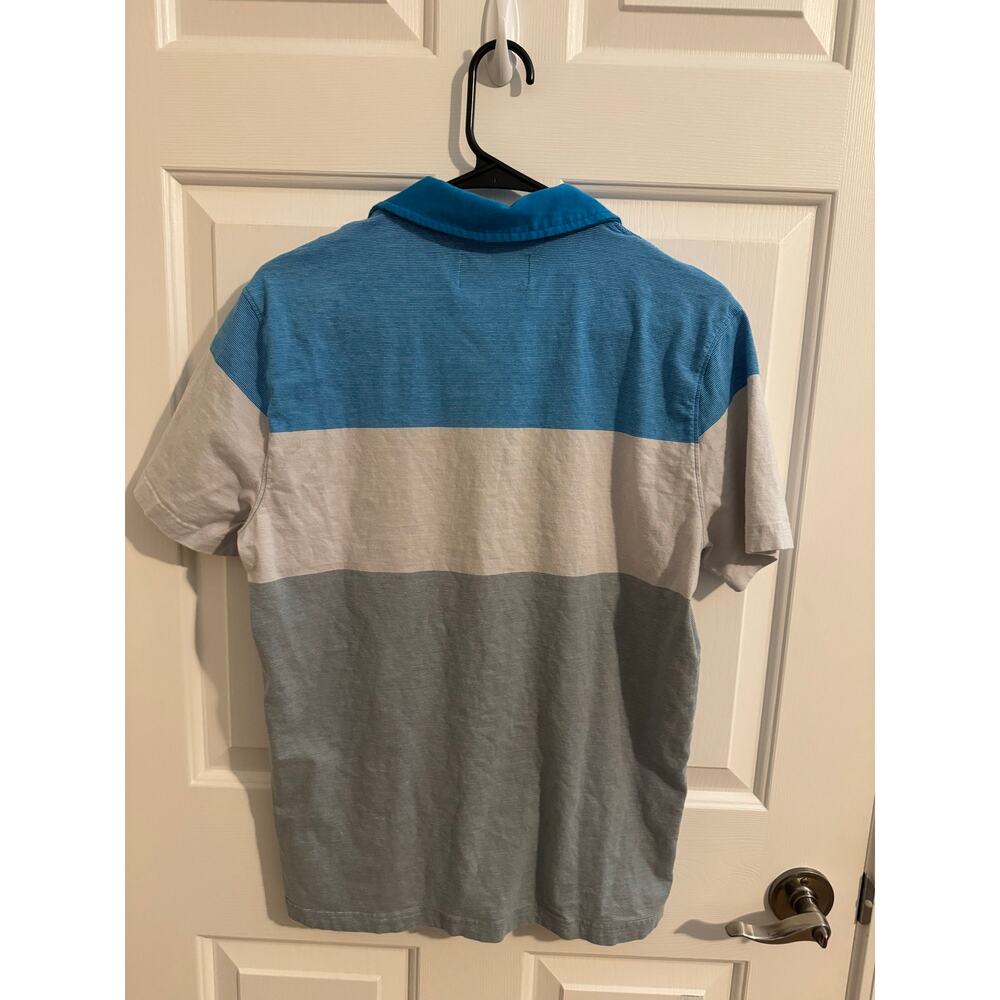 Original Penguin by Munsiingwear Heritage Slim Fit Chest Stripe Golf Polo Blue L - Picture 5 of 5